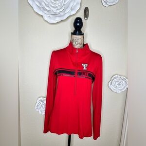 Victoria's Secret PINK Texas Tech Collegiate Red & Black Half Zip Pullover Sz L